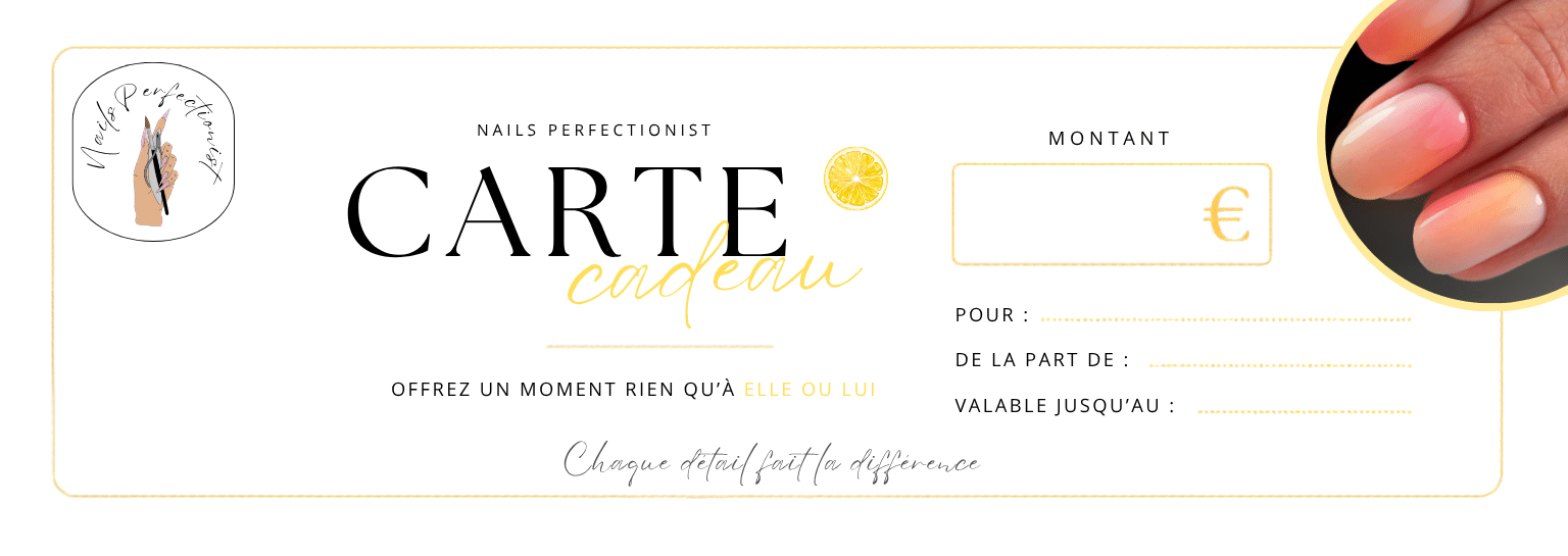 Carte cadeau Nails Perfectionist personnalisable, valable un an