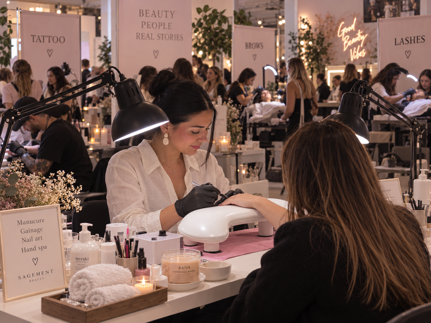 Nail bar installé sur un événement professionnel